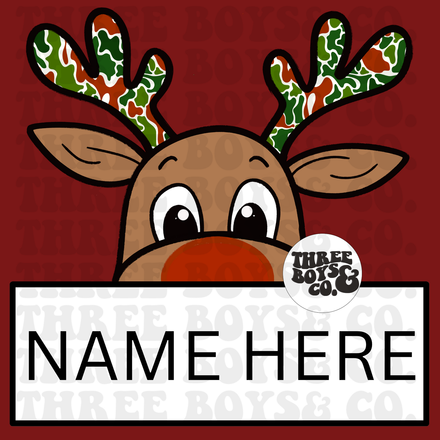 Camo deer custom name png