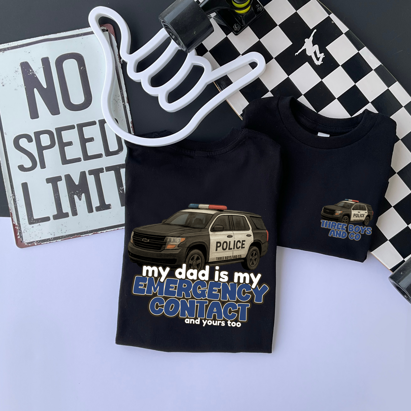 Emergency contact:cop tee