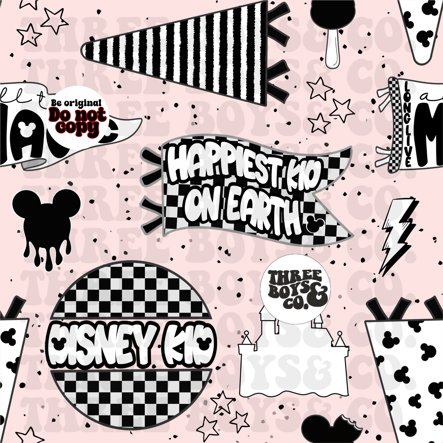 Happiest kid seamless -bby pink