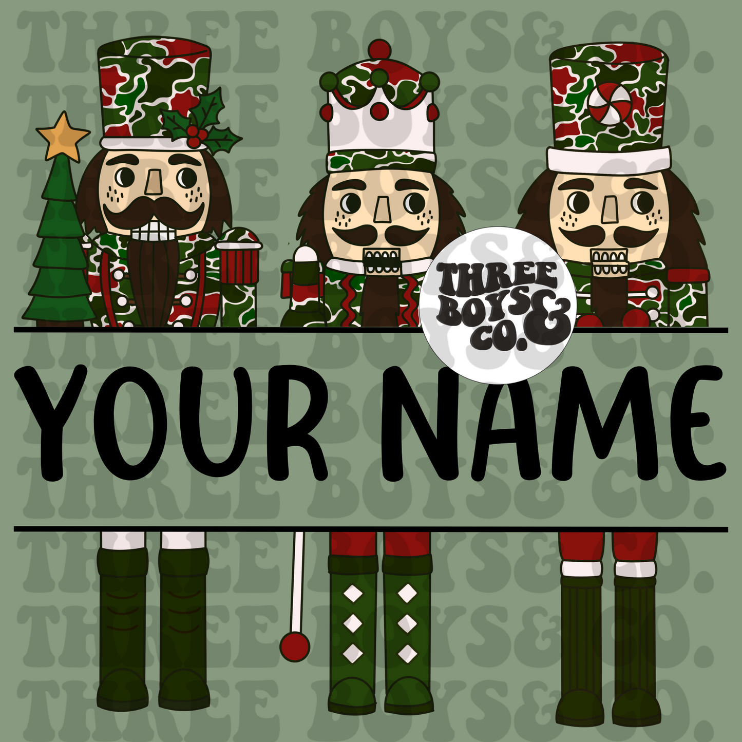 Custom name png Christmas camo