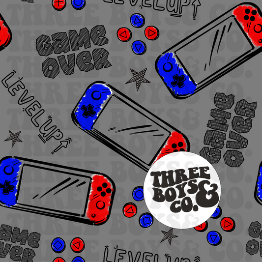 Game over red & blue seamless