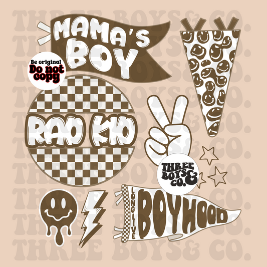Rad kid brown png