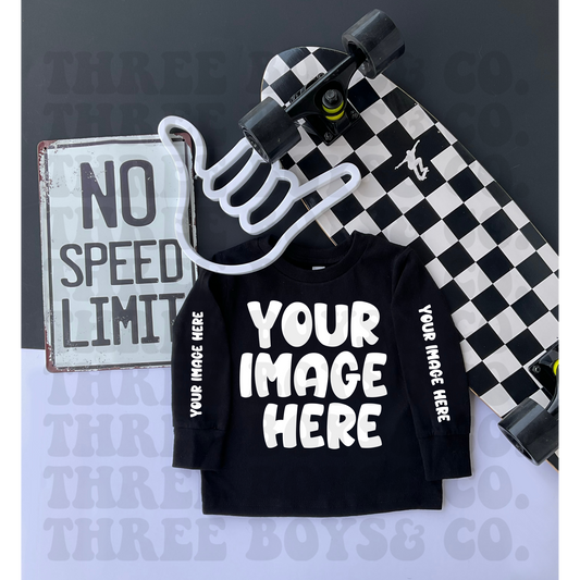 Rad mockup long sleeve black tee