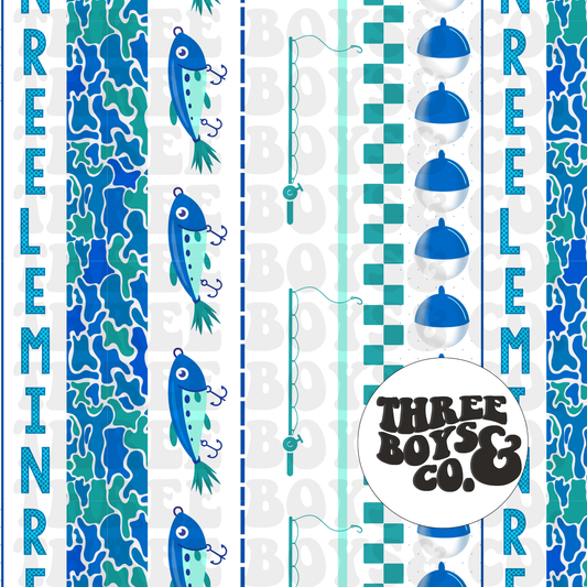 Reel em in white seamless