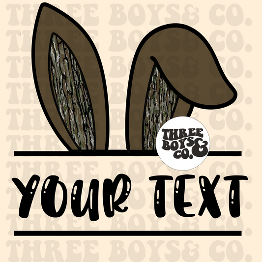 Custom name camo ears png
