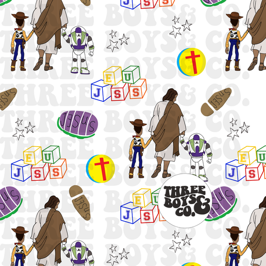 A Jesús story white seamless