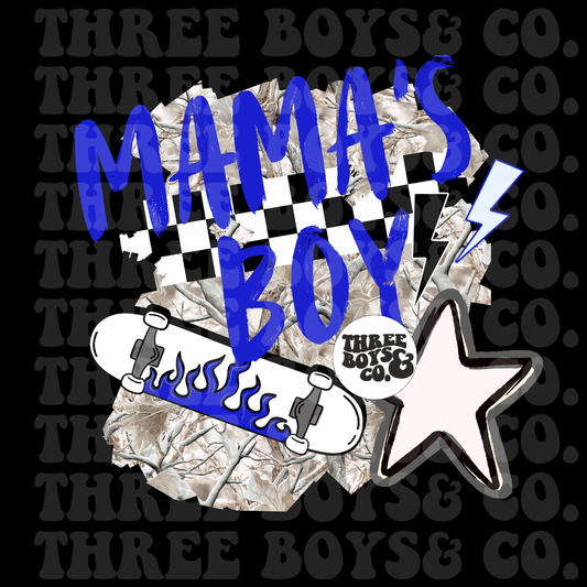 Mamas boy collage blue png