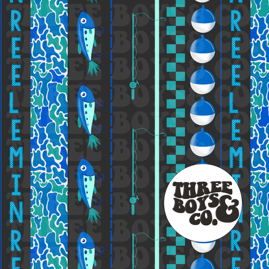 Reel em in charcoal seamless