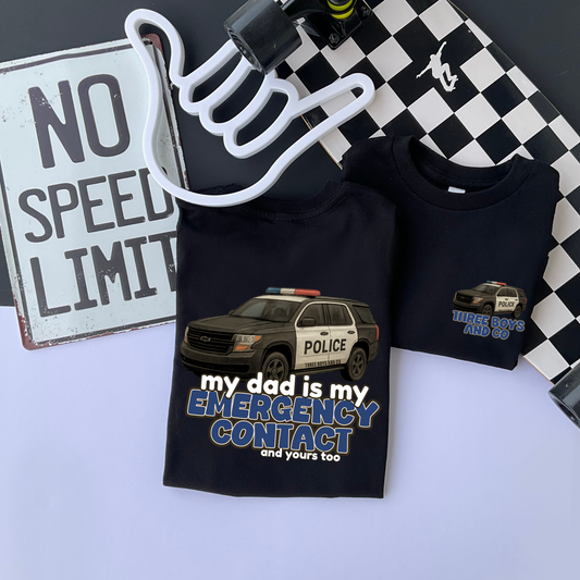Emergency contact:cop tee