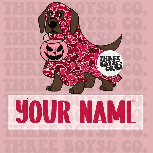 Halloween girly Choc lab png