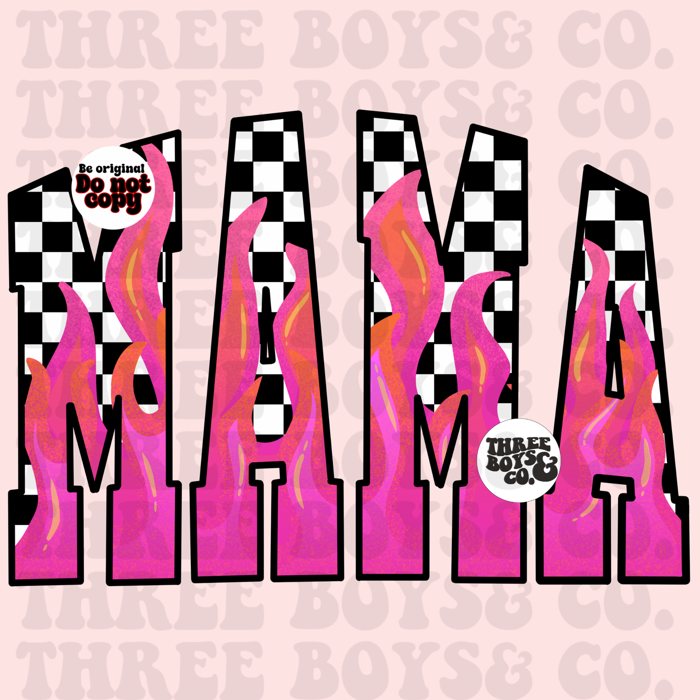 Mama pink flames png