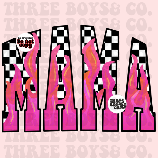 Mama pink flames png