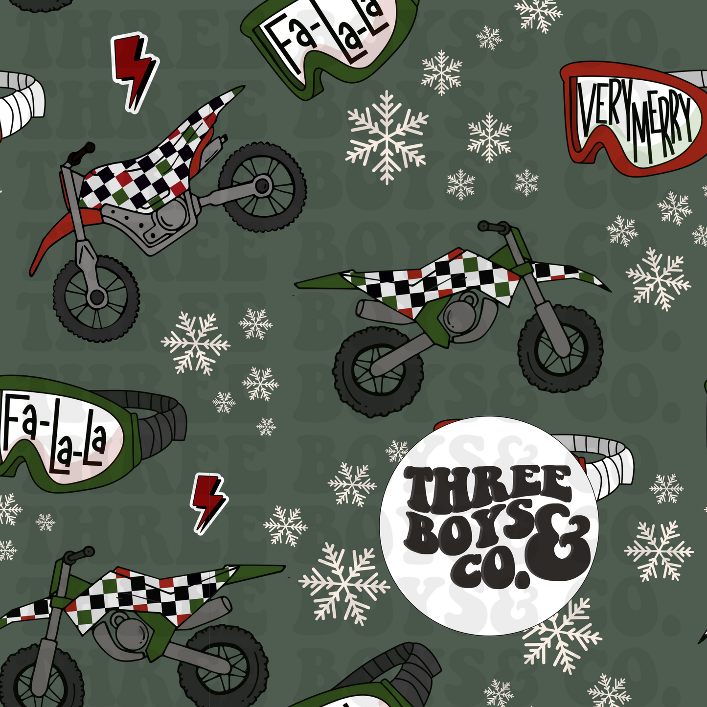 Bikes for Christmas seamless