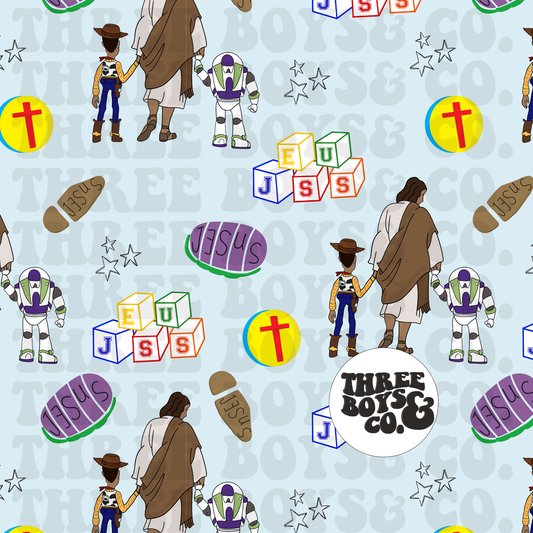 A Jesus story blue seamless