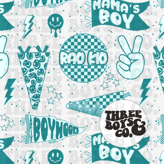 Rad kid -Aqua seamless