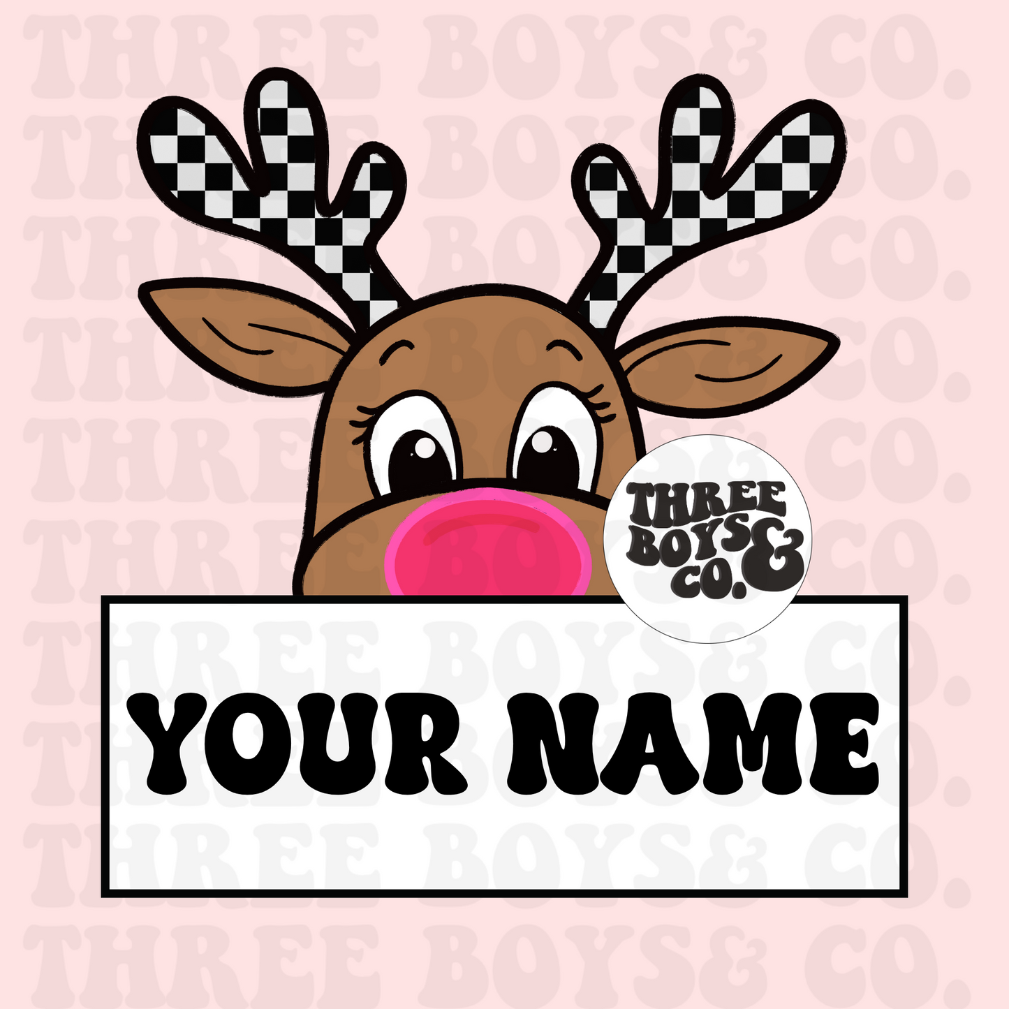 Custom name deer pink