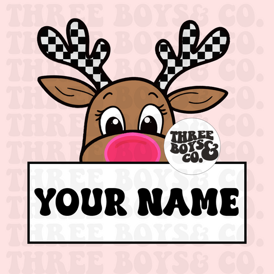 Custom name deer pink