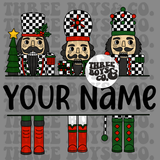 Custom name nutcracker png checkered