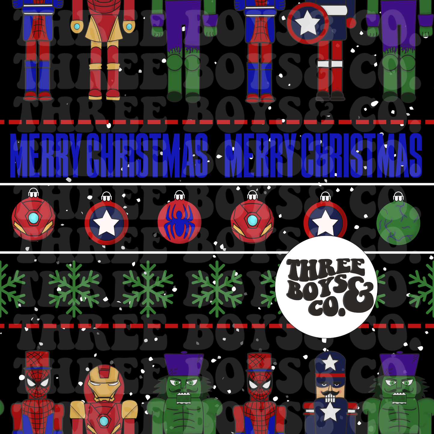 Marvelous Christmas seamless blk