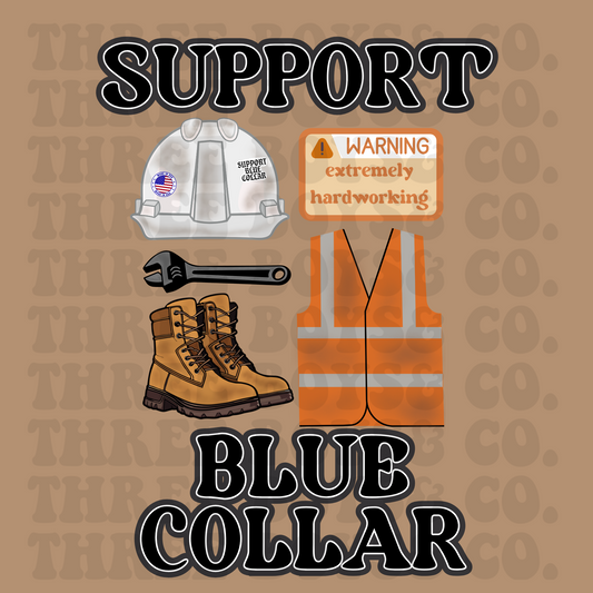 Support blue collar png