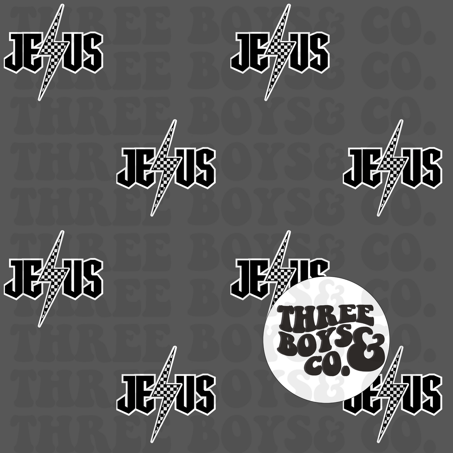 Rockin jesus seamless gray