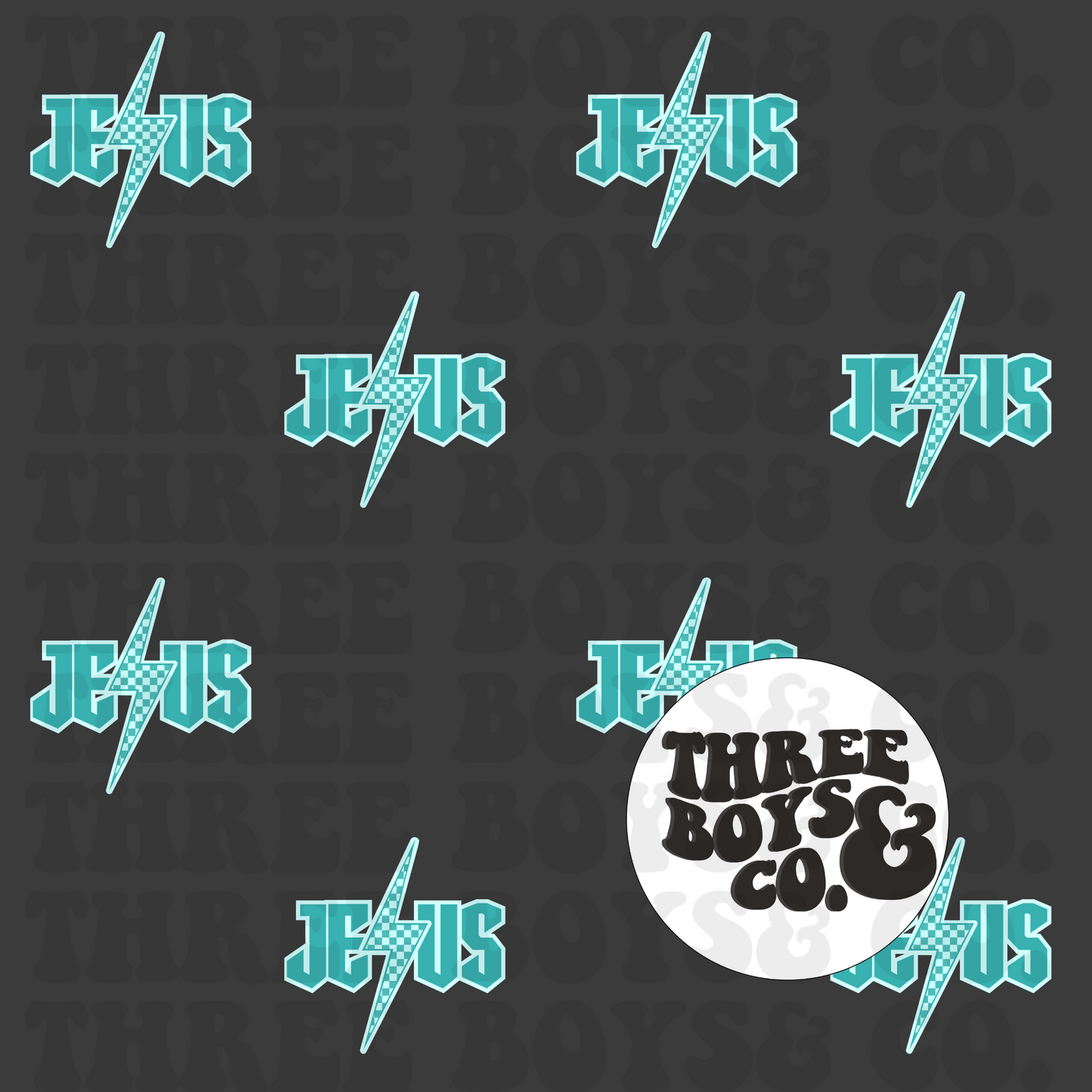 Rockin Jesus seamless charcoal