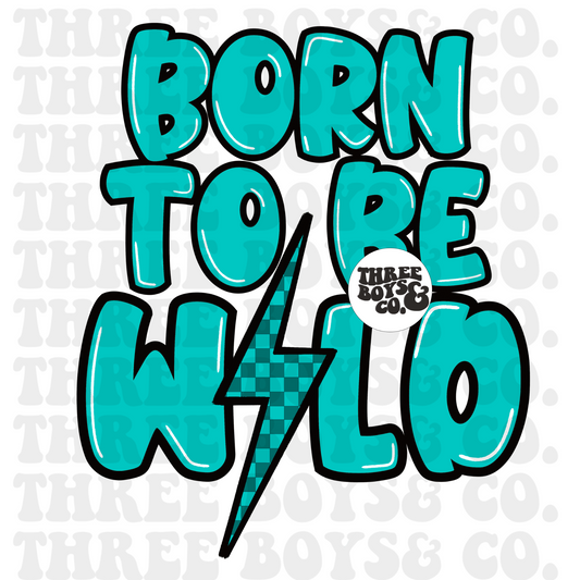 Born to be wild blue checkered png
