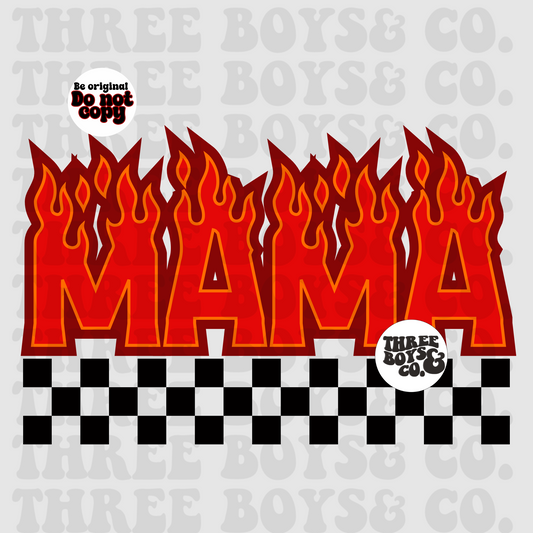 Mama red flames png