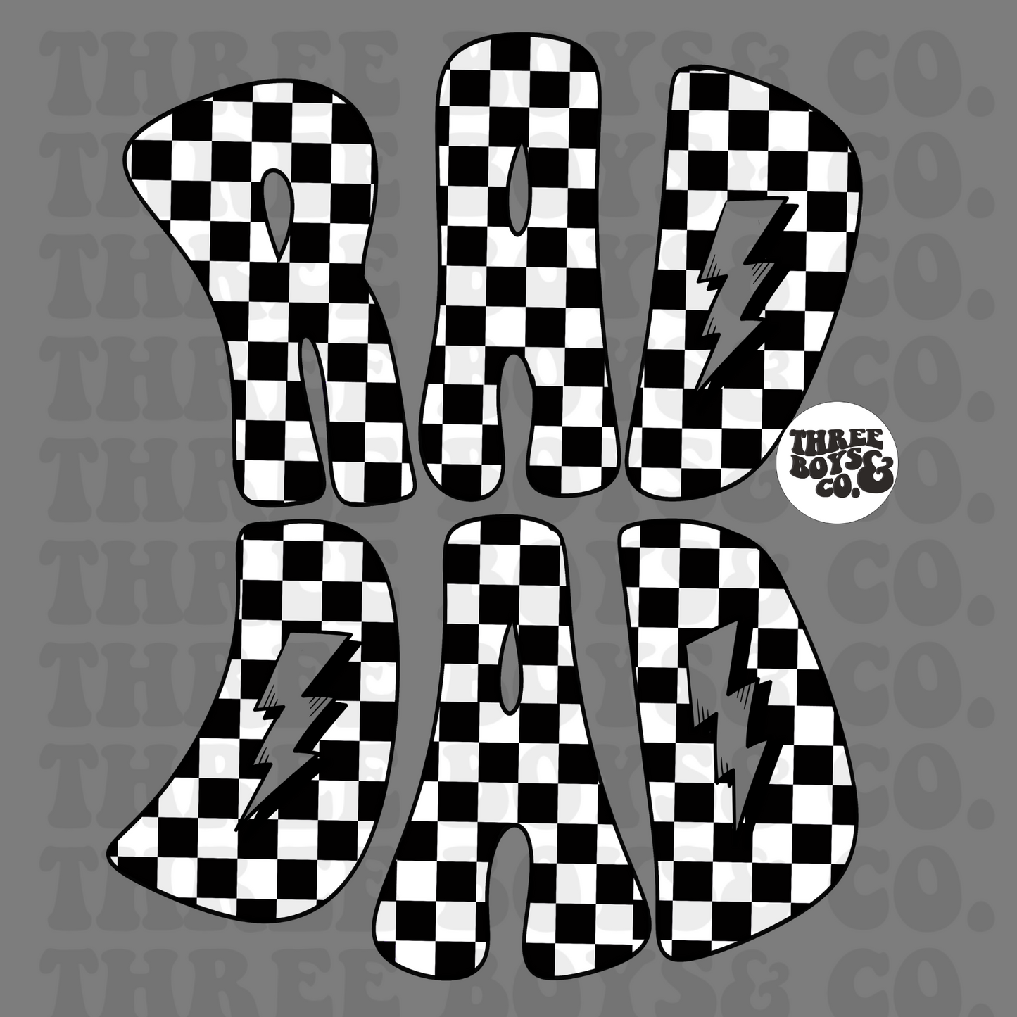 Rad dad checkered png